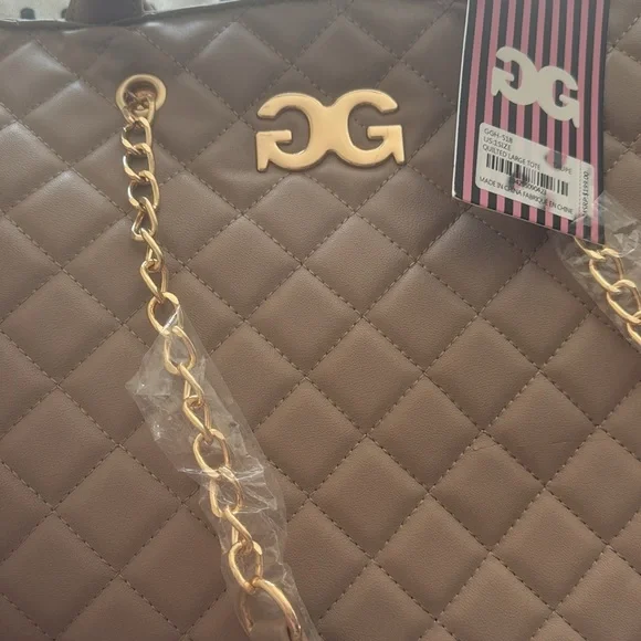 GILDA PARIS Elegant Tan Quilted Women's Bag - Picture 3 of 4